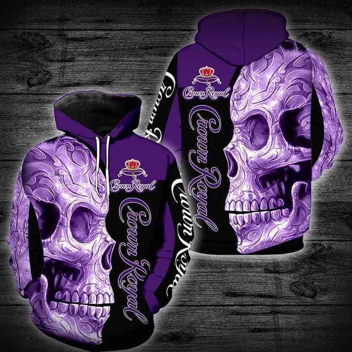 Crown Royal Skull Hoodie 3d