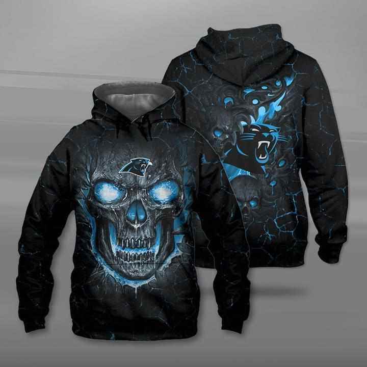 Lava Skull Carolina Panthers Hoodie 3d