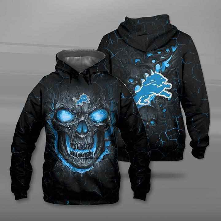 Lava Skull Detroit Lions Hoodie 3d