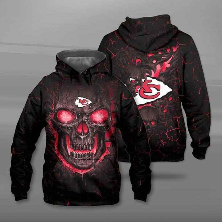 Lava Skull Kansas City Chiefs Hoodie 3d