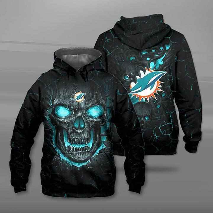 Lava Skull Miami Dolphins Hoodie 3d