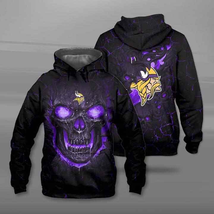 Lava Skull Minnesota Vikings Hoodie 3d