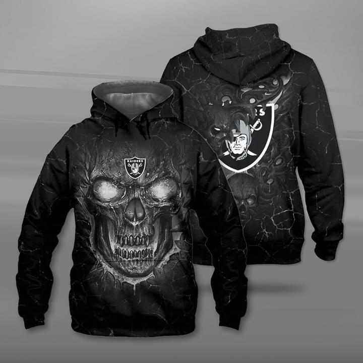 Lava Skull Oakland Raiders Hoodie 3d