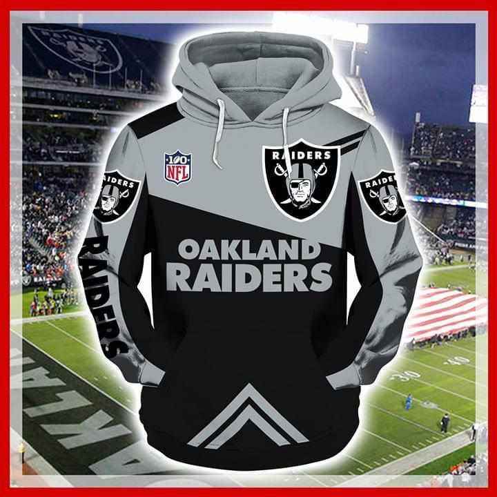 Oakland Raiders 100th Nfl Hoodie 3d