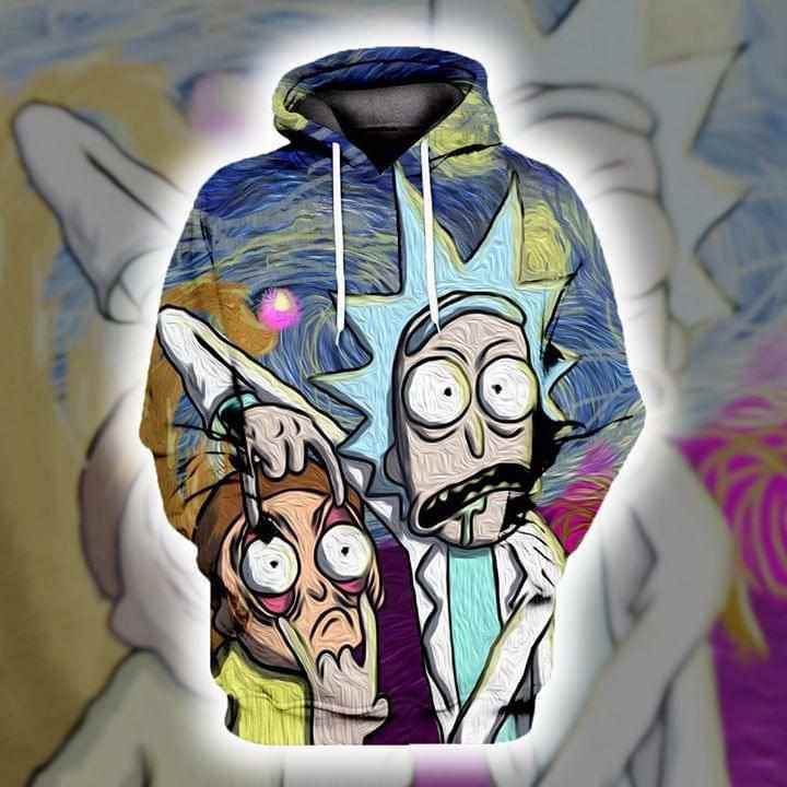 Rick And Morty Van Gogh Hoodie 3d