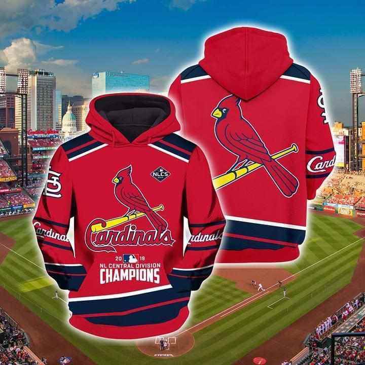 Saint Louis Cardinals 2019 Nl Central Division Champions Hoodie 3d