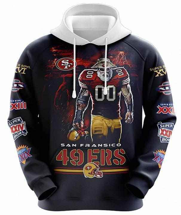 San Francisco 49er Sourdough Sam Mascot Fan Hoodie 3d