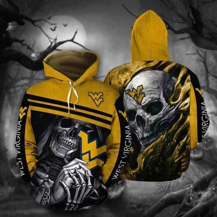 Skull West Virginia Mountaineers Hoodie 3d