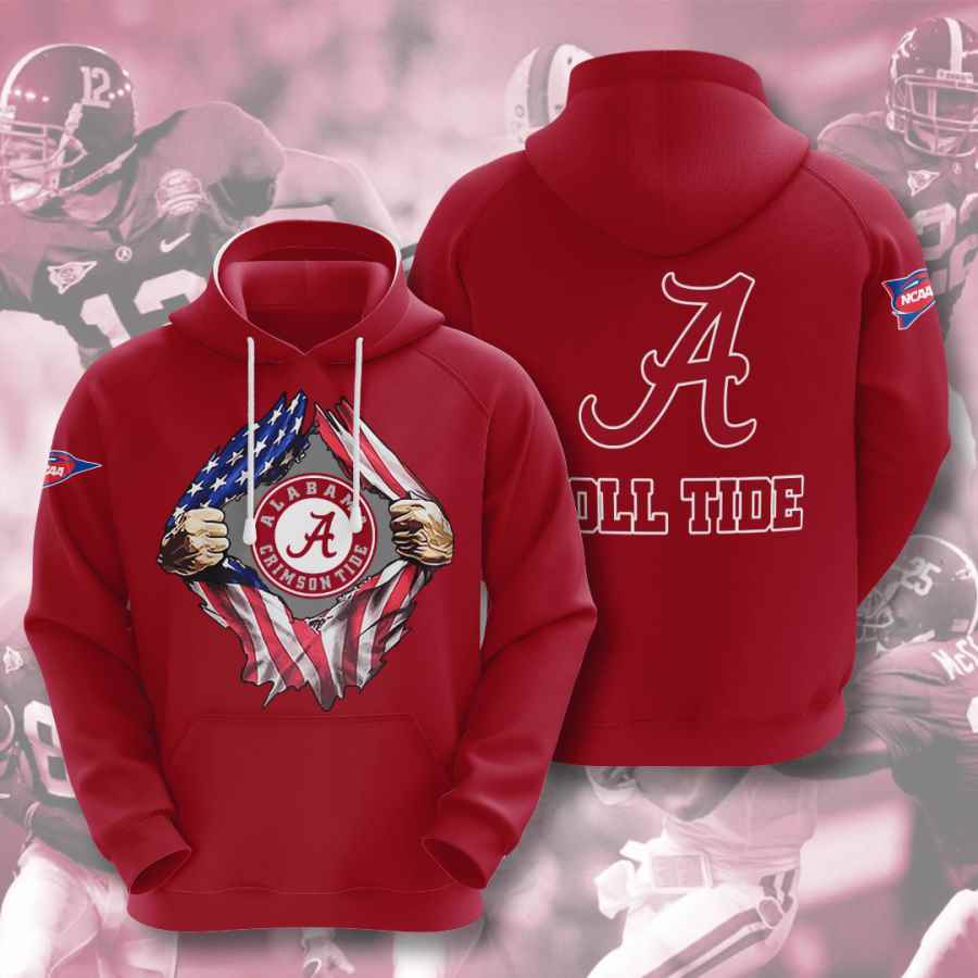 Sports American Football Ncaaf Alabama Crimson Tide Usa 74 3d Hoodie