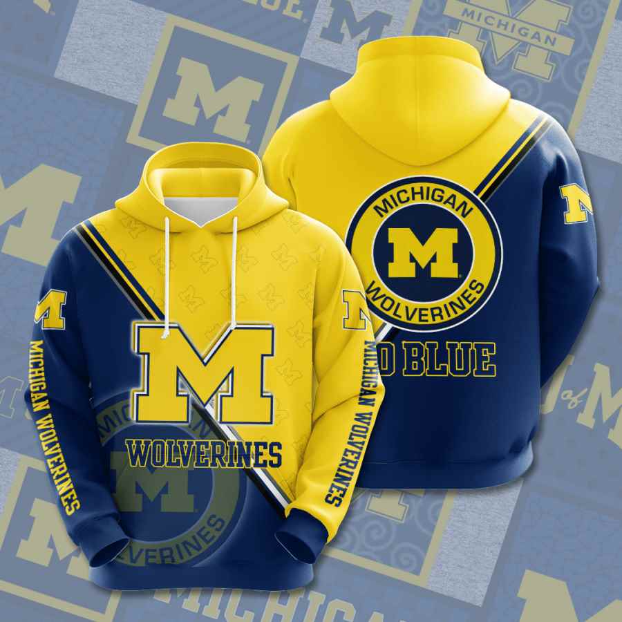 Sports American Football Ncaaf Michigan Wolverines Usa 1118 3d Hoodie