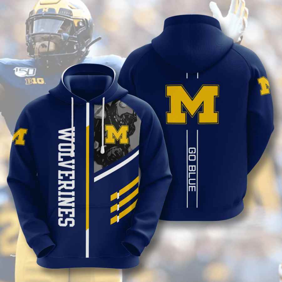 Sports American Football Ncaaf Michigan Wolverines Usa 209 3d Hoodie