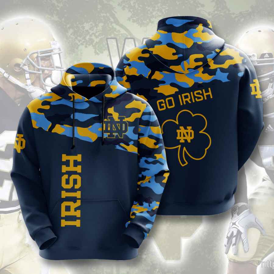 Sports American Football Ncaaf Notre Dame Fighting Irish Usa 263 3d Hoodie