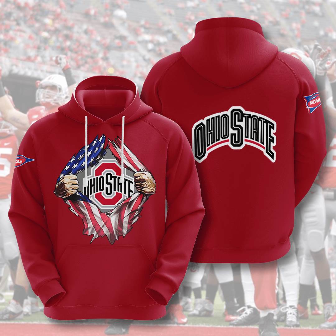 Sports American Football Ncaaf Ohio State Buckeyes Usa 58 3d Hoodie