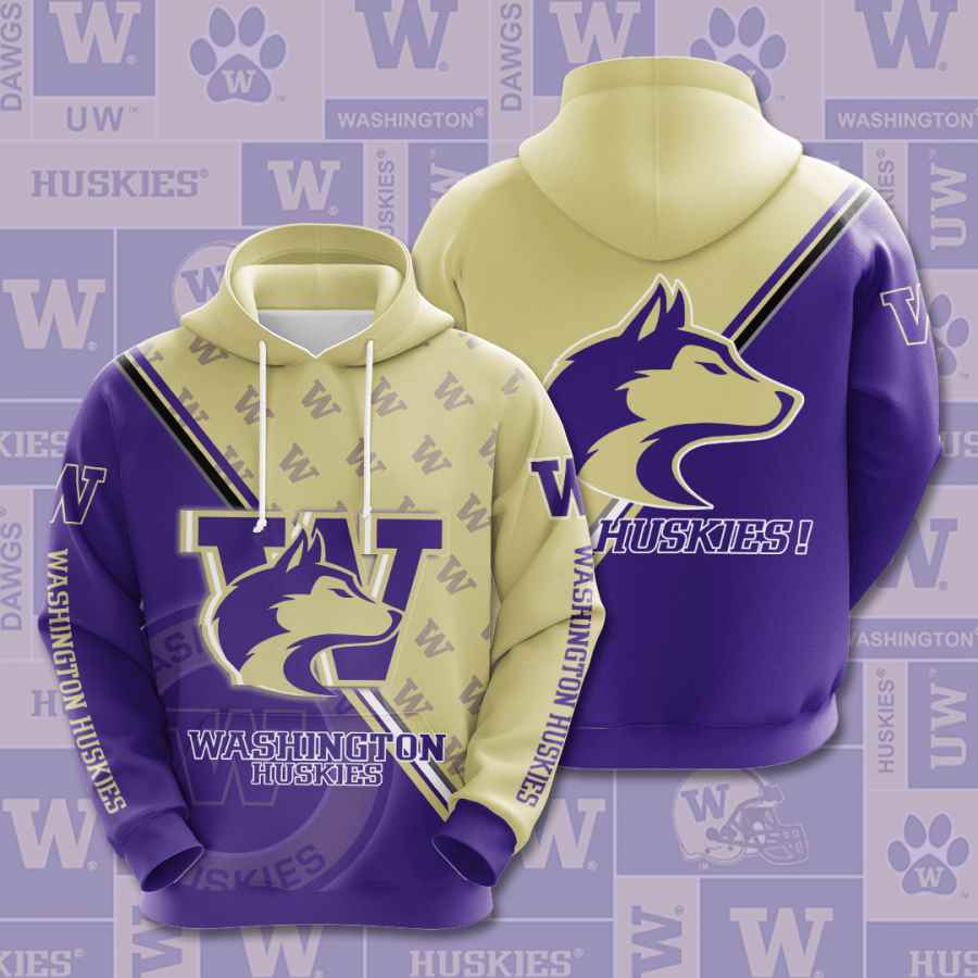 Sports American Football Ncaaf Washington Huskies Usa 1261 3d Hoodie