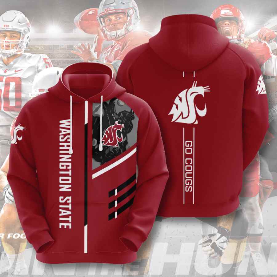 Sports American Football Ncaaf Washington State Cougars Usa 355 3d Hoodie