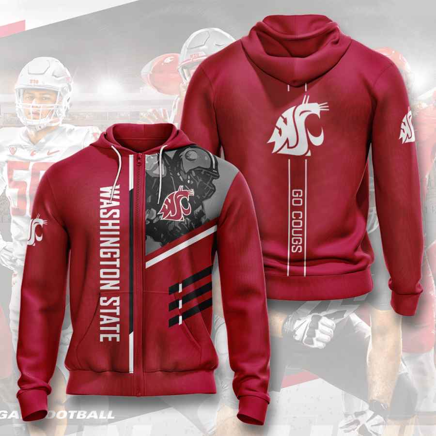 Sports American Football Ncaaf Washington State Cougars Usa 356 3d Hoodie