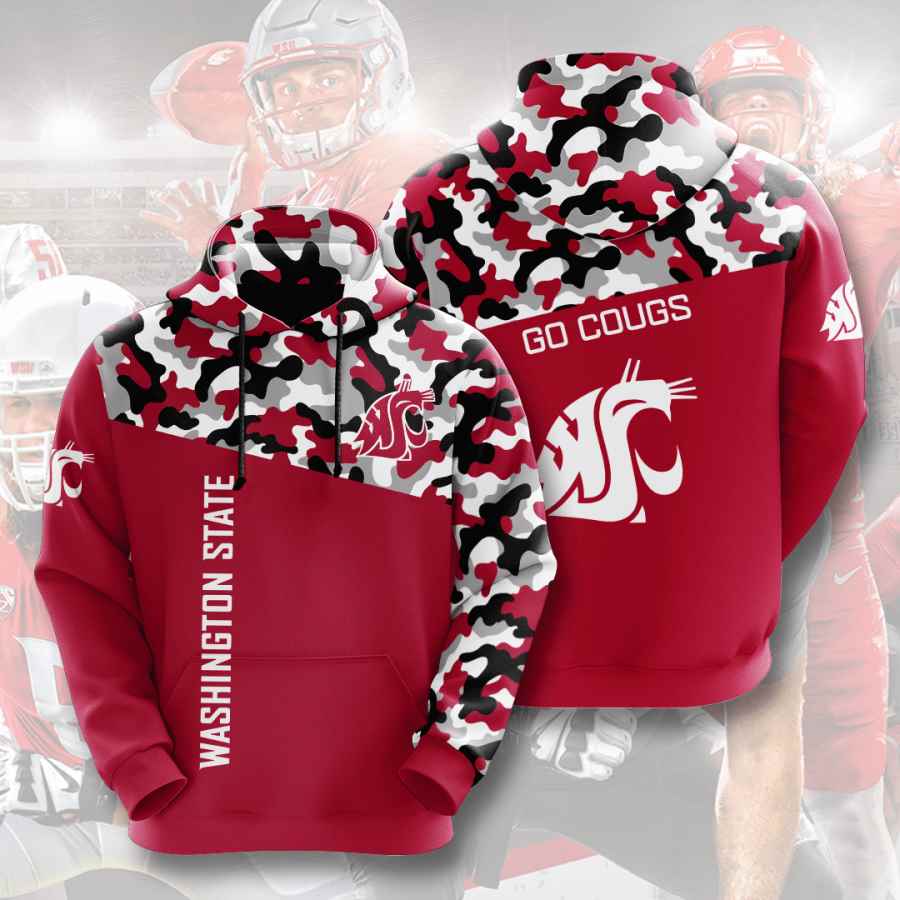 Sports American Football Ncaaf Washington State Cougars Usa 353 3d Hoodie