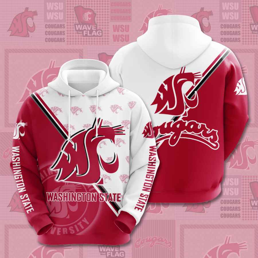 Sports American Football Ncaaf Washington State Cougars Usa 1268 3d Hoodie