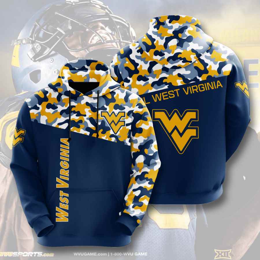 Sports American Football Ncaaf West Virginia Mountaineers Usa 357 3d Hoodie