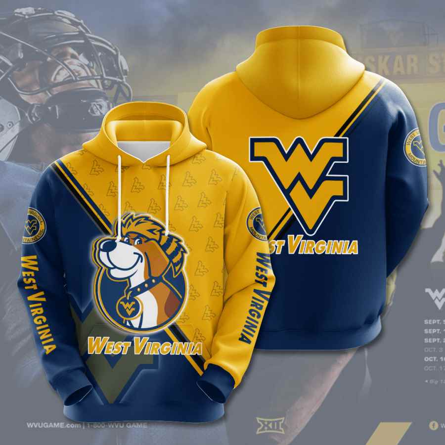 Sports American Football Ncaaf West Virginia Mountaineers Usa 1269 3d Hoodie