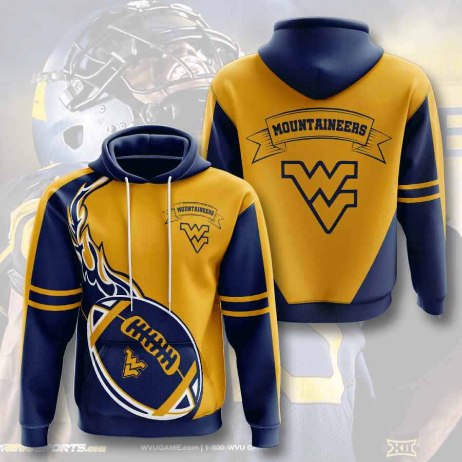 Sports American Football Ncaaf West Virginia Mountaineers Usa 690 3d Hoodie