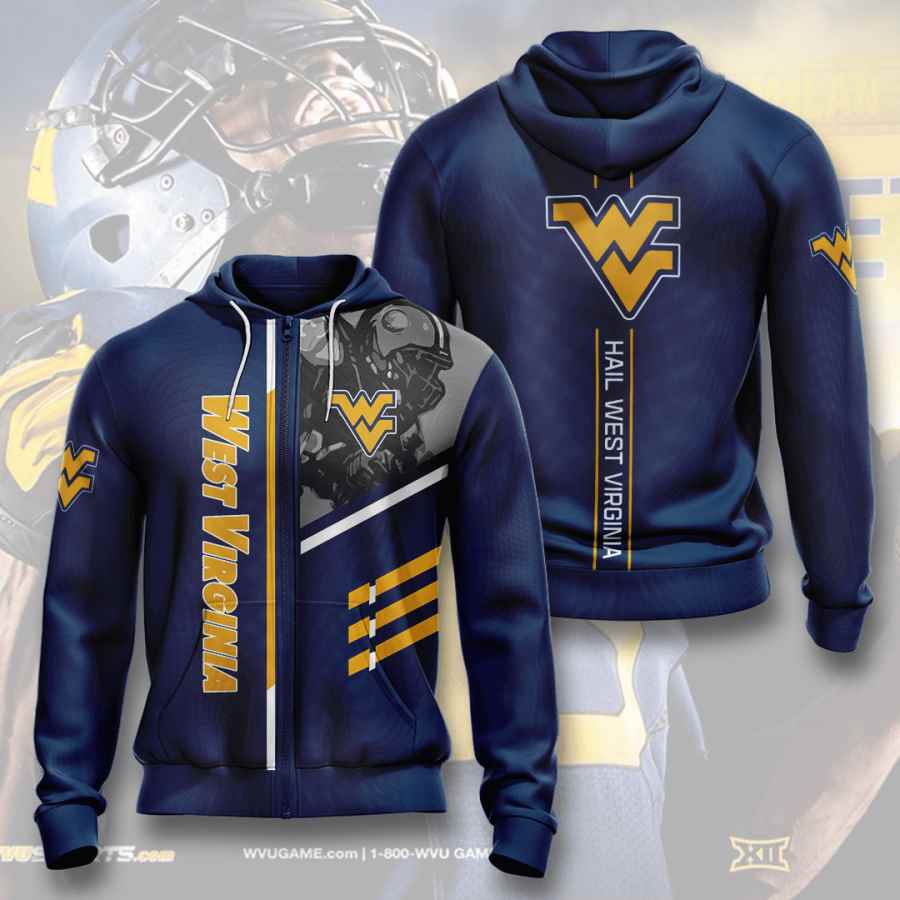 Sports American Football Ncaaf West Virginia Mountaineers Usa 359 3d Hoodie