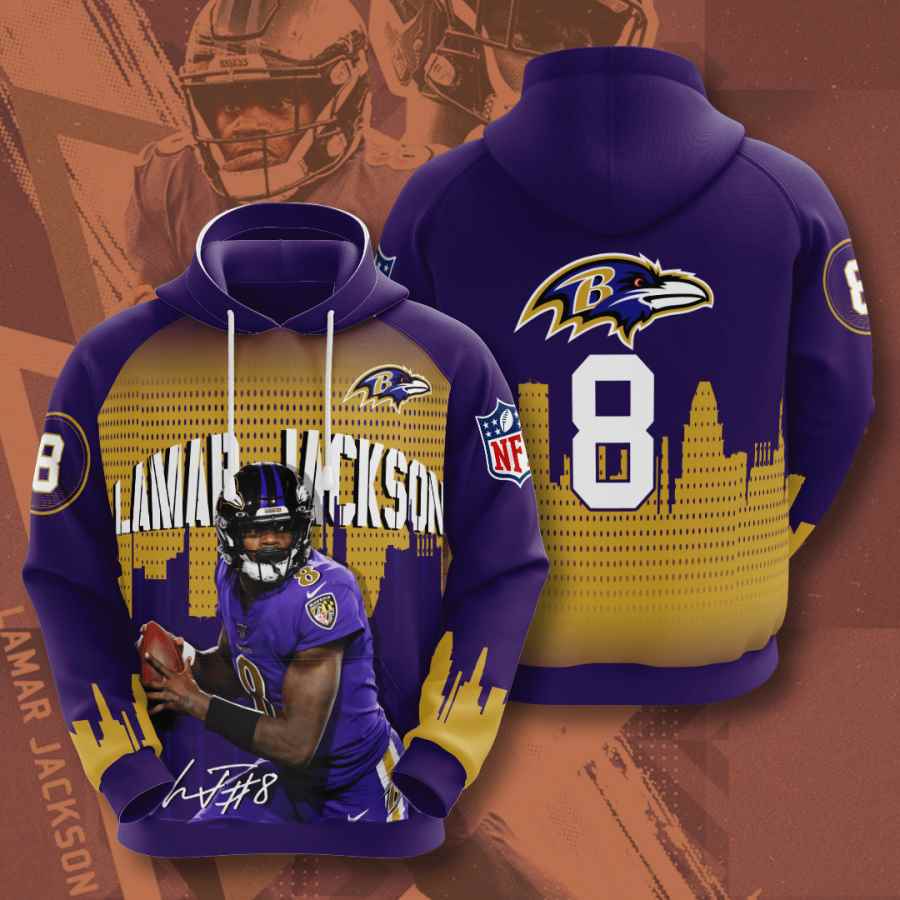 Sports American Football Nfl Baltimore Ravens Lamar Jackson Usa 1082 3d Hoodie