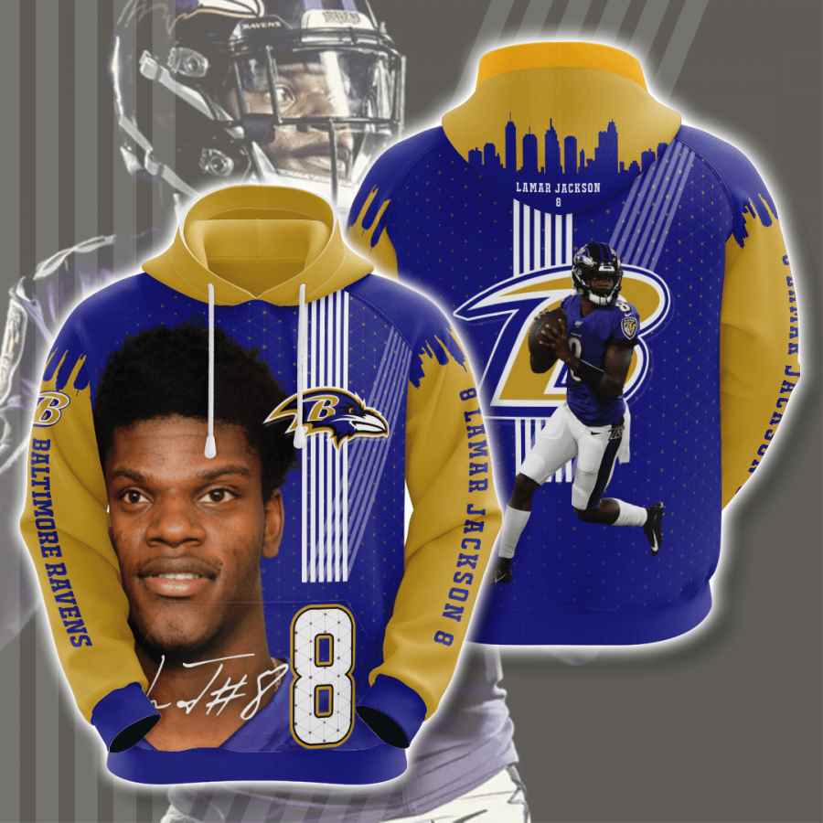 Sports American Football Nfl Baltimore Ravens Lamar Jackson Usa 957 3d Hoodie