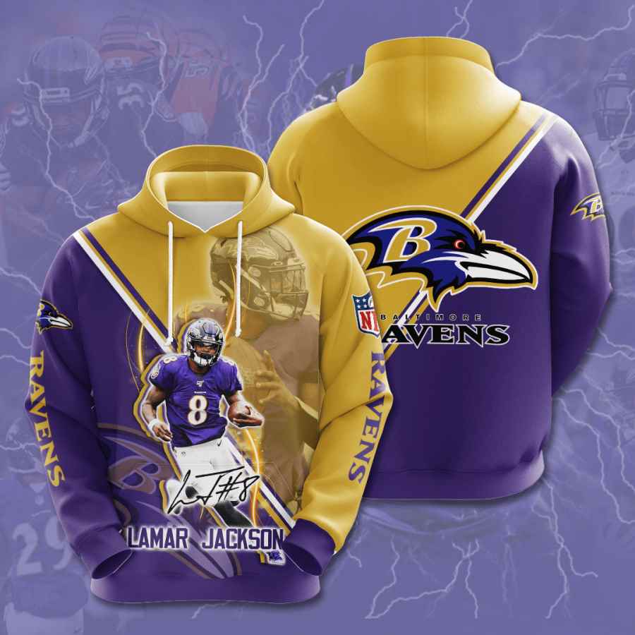 Sports American Football Nfl Baltimore Ravens Lamar Jackson Usa 958 3d Hoodie