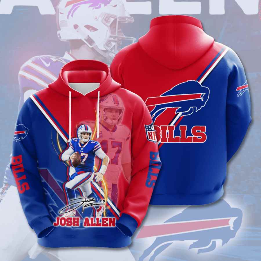 Sports American Football Nfl Buffalo Bills Josh Allen Usa 966 3d Hoodie