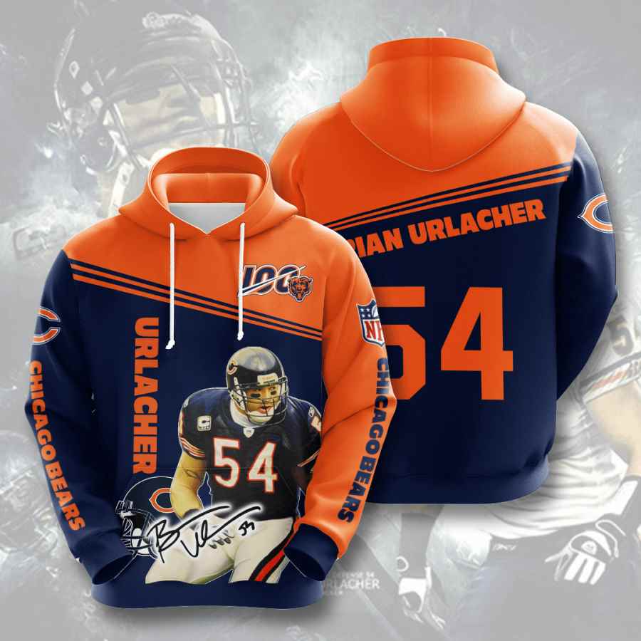 Sports American Football Nfl Chicago Bears Brian Urlacher Usa 454 3d Hoodie