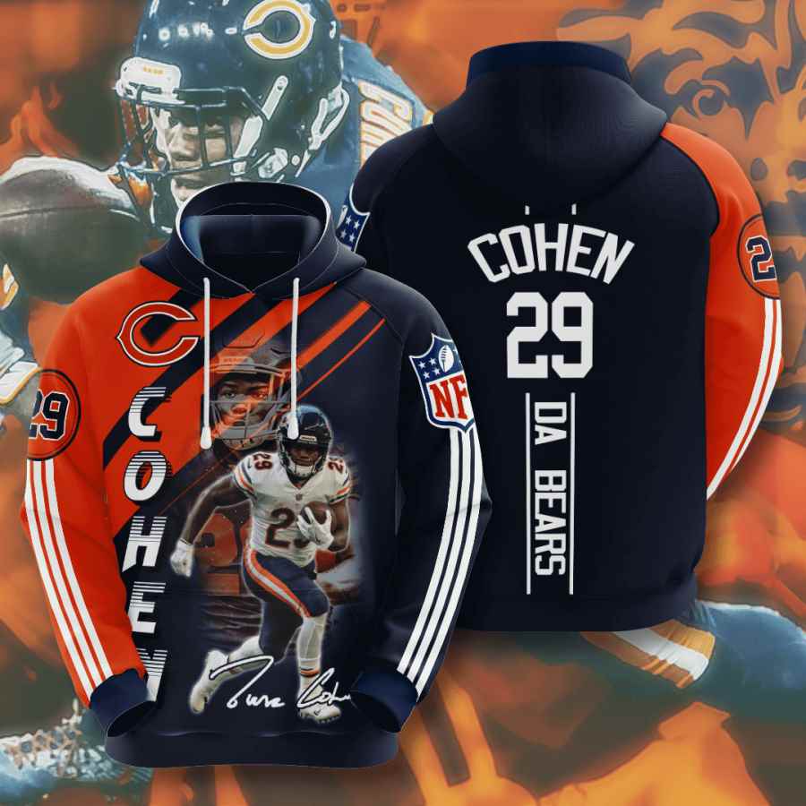 Sports American Football Nfl Chicago Bears Tarik Cohen Usa 988 3d Hoodie