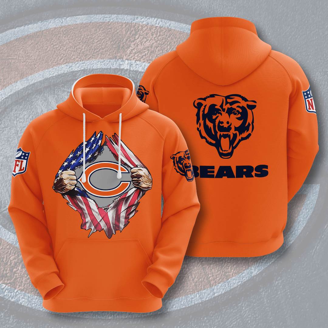 Sports American Football Nfl Chicago Bears Usa 20 3d Hoodie