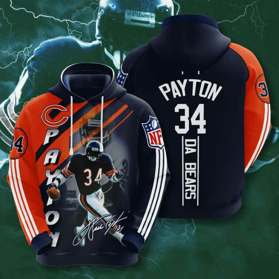 Sports American Football Nfl Chicago Bears Walter Payton Usa 989 3d Hoodie