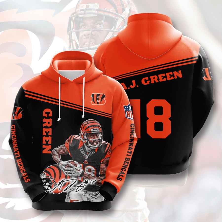 Sports American Football Nfl Cincinnati Bengals A J Green Usa 432 3d Hoodie