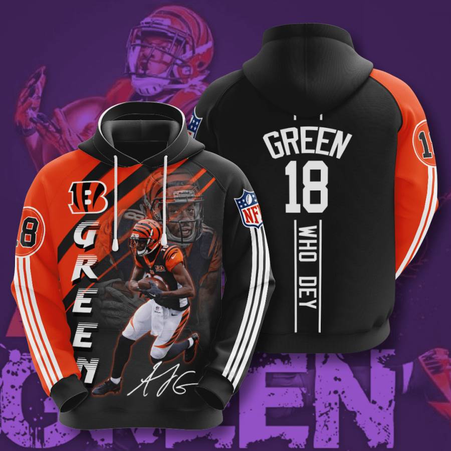 Sports American Football Nfl Cincinnati Bengals A J Green Usa 974 3d Hoodie