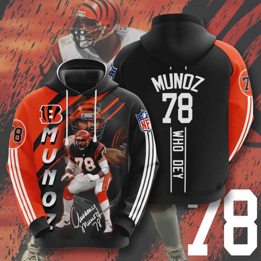 Sports American Football Nfl Cincinnati Bengals Anthony Muoz Usa 975 3d Hoodie