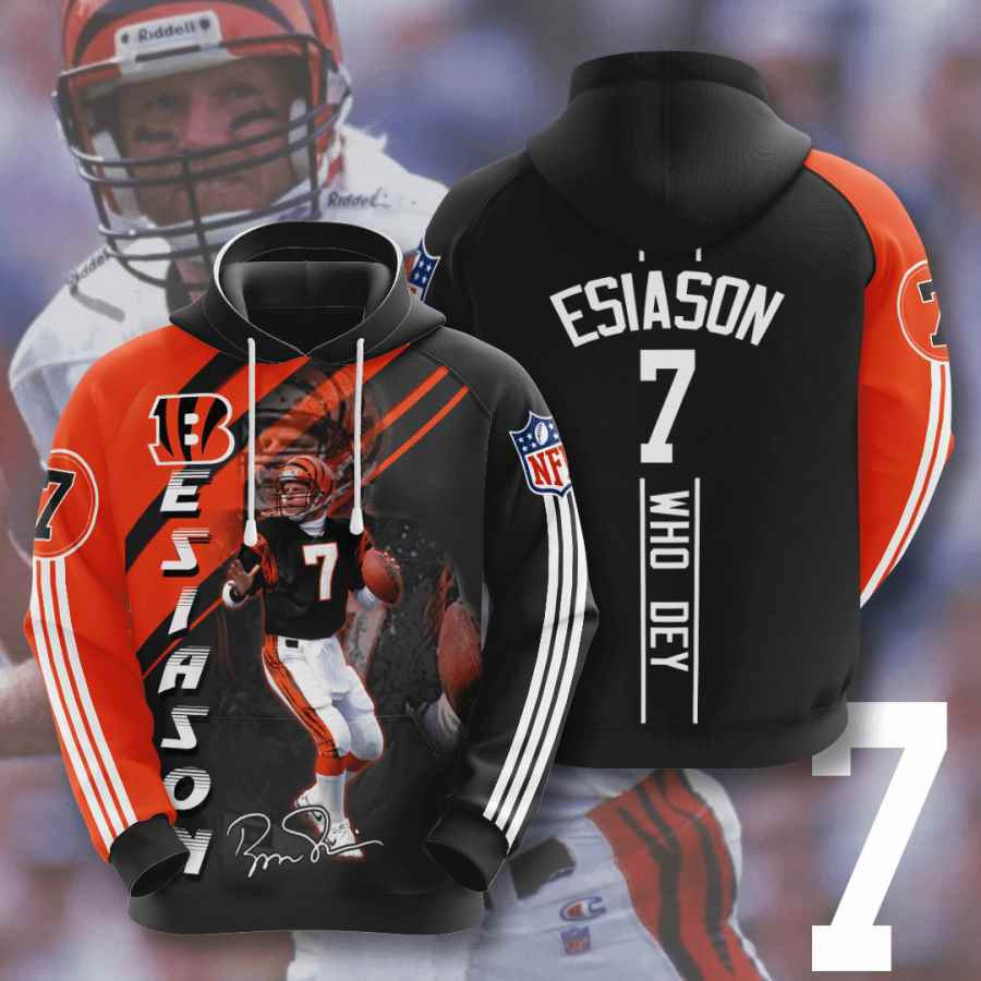 Sports American Football Nfl Cincinnati Bengals Boomer Esiason Usa 976 3d Hoodie