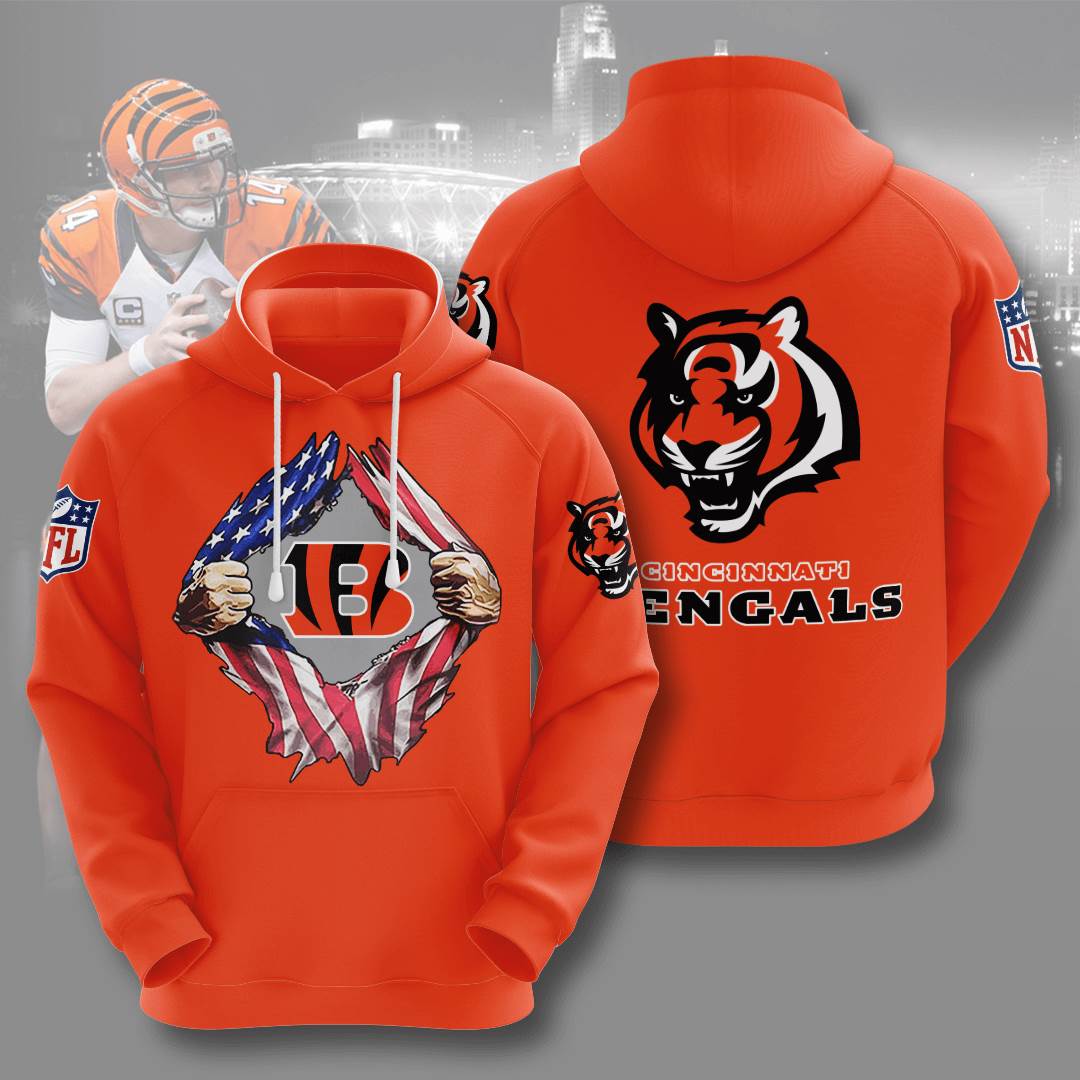 Sports American Football Nfl Cincinnati Bengals Usa 14 3d Hoodie