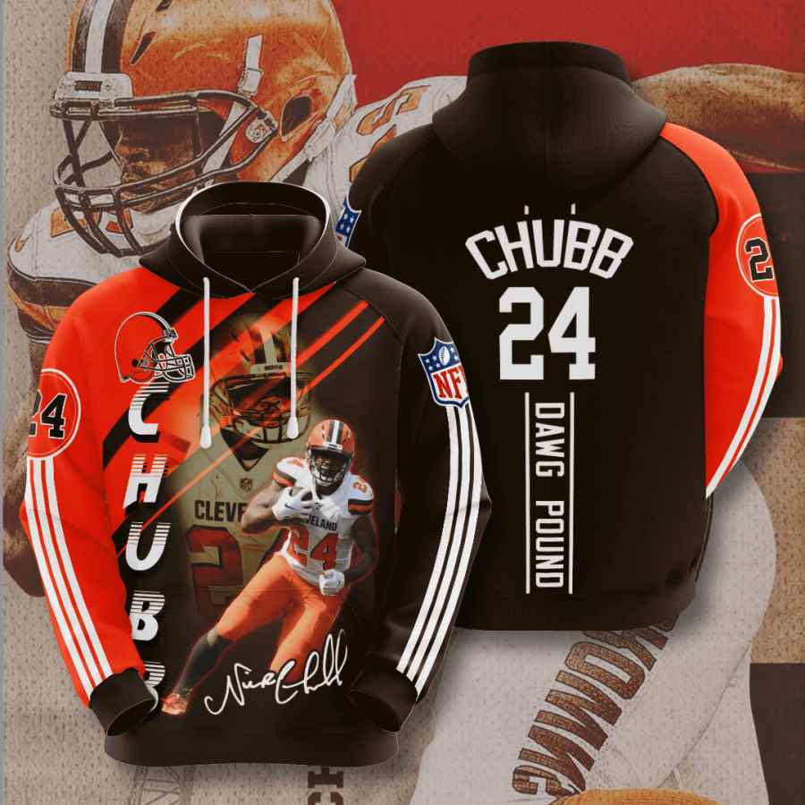 Sports American Football Nfl Cleveland Browns Nick Chubb Usa 984 3d Hoodie