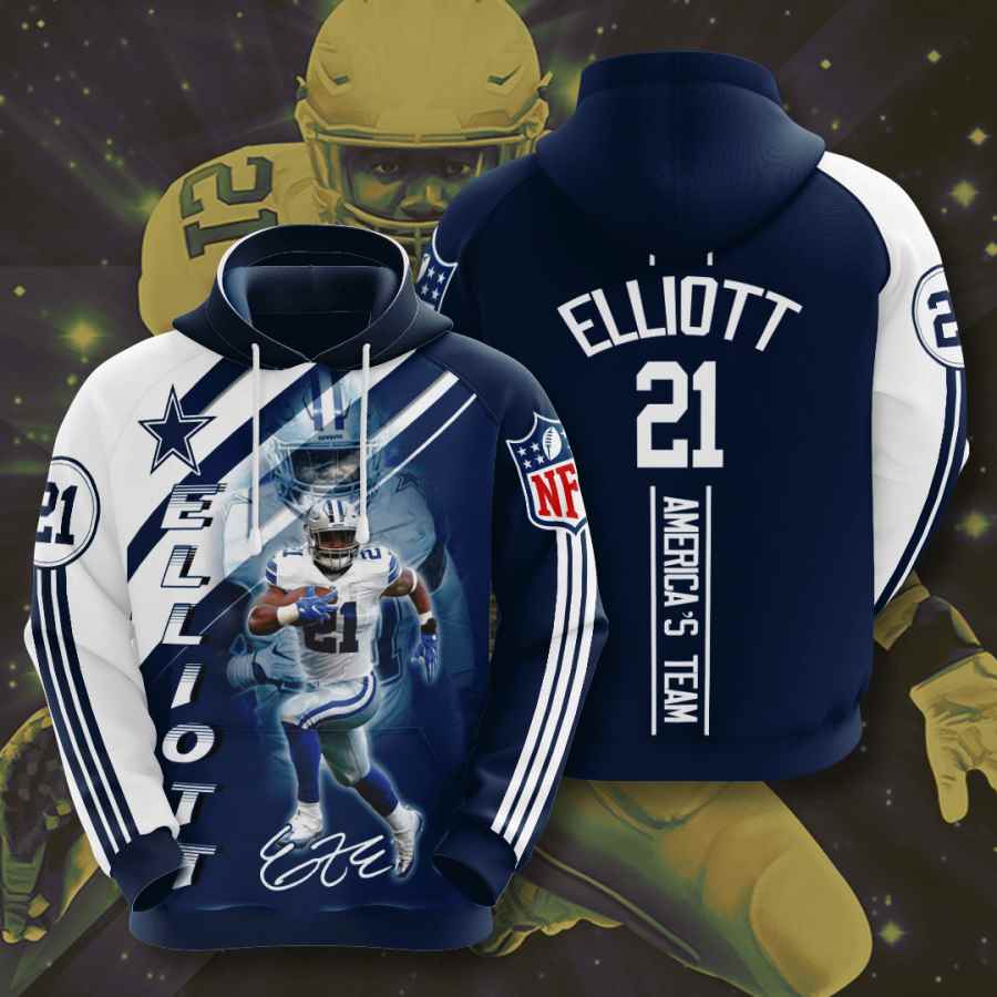 Sports American Football Nfl Dallas Cowboys Ezekiel Elliott Usa 996 3d Hoodie