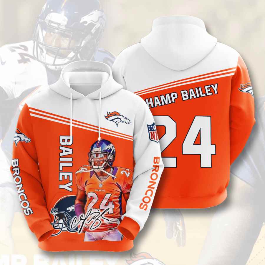 Sports American Football Nfl Denver Broncos Champ Bailey Usa 734 3d Hoodie