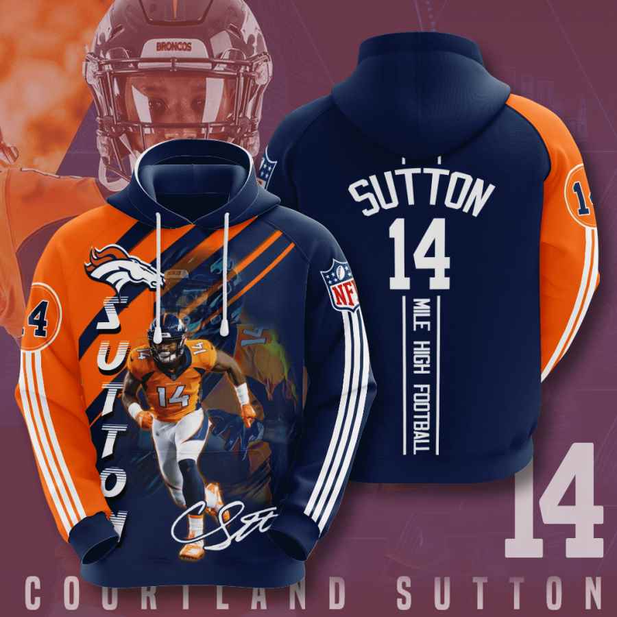 Sports American Football Nfl Denver Broncos Courtland Sutton Usa 1005 3d Hoodie