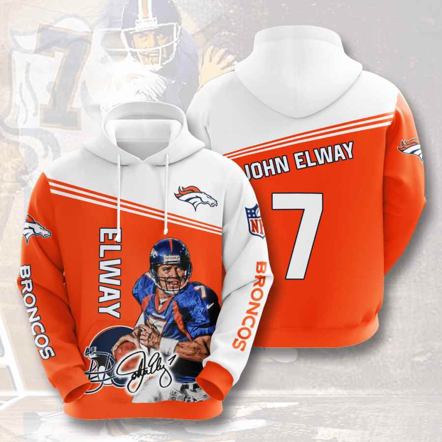 Sports American Football Nfl Denver Broncos John Albert Elway Jr Usa 736 3d Hoodie