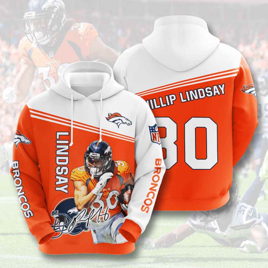 Sports American Football Nfl Denver Broncos Phillip Lindsay Usa 737 3d Hoodie