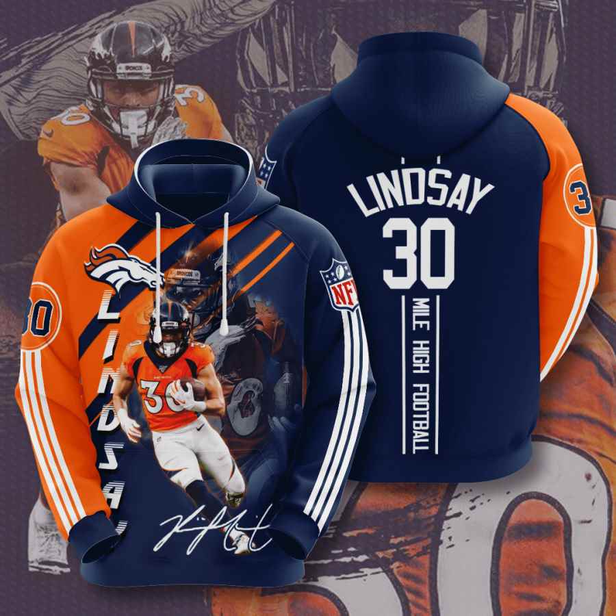 Sports American Football Nfl Denver Broncos Phillip Lindsay Usa 1007 3d Hoodie