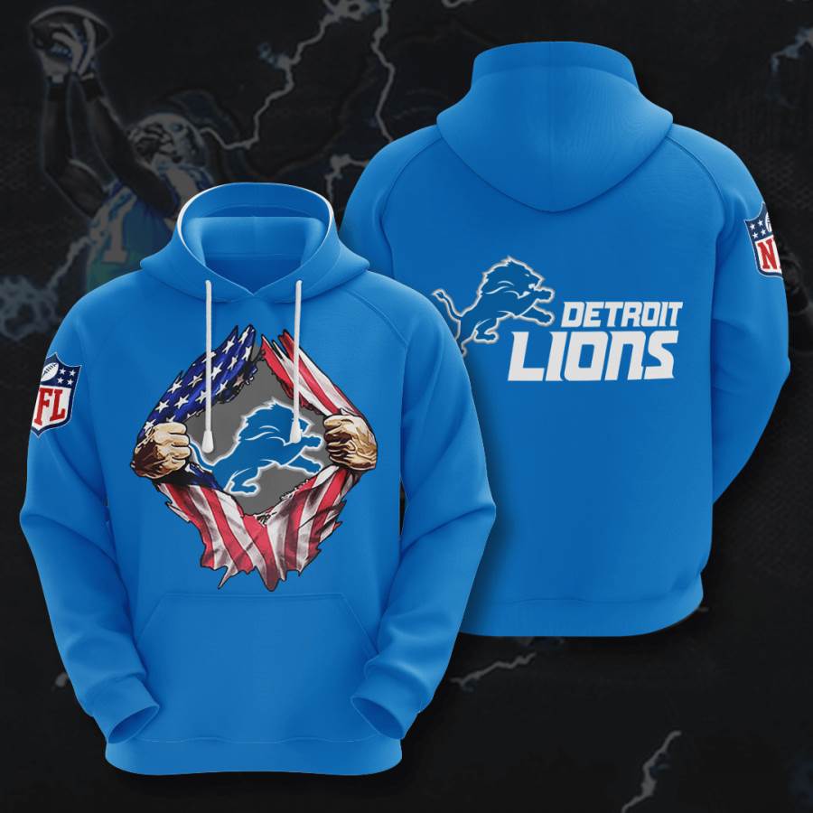 Sports American Football Nfl Detroit Lions Usa 26 3d Hoodie