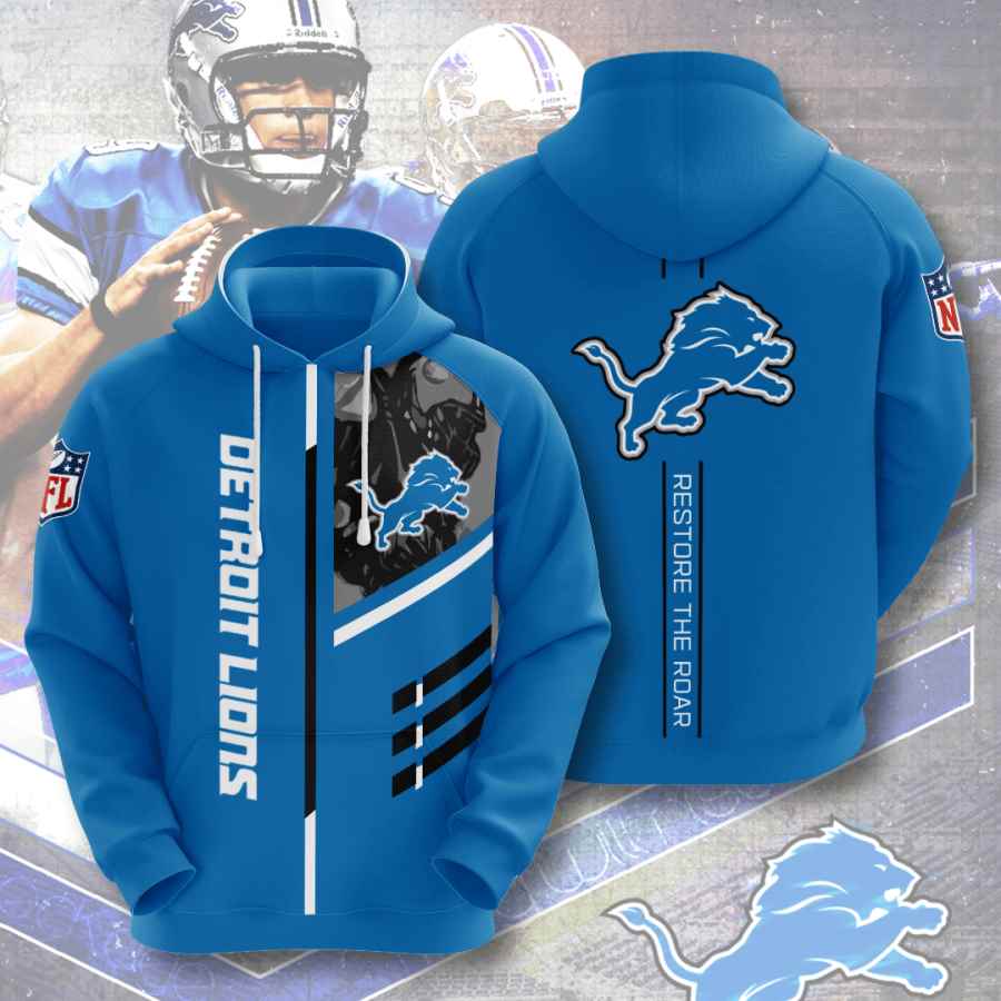 Sports American Football Nfl Detroit Lions Usa 27 3d Hoodie