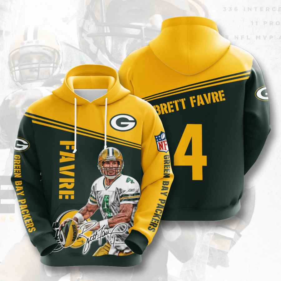 Sports American Football Nfl Green Bay Packers Brett Favre Usa 753 3d Hoodie