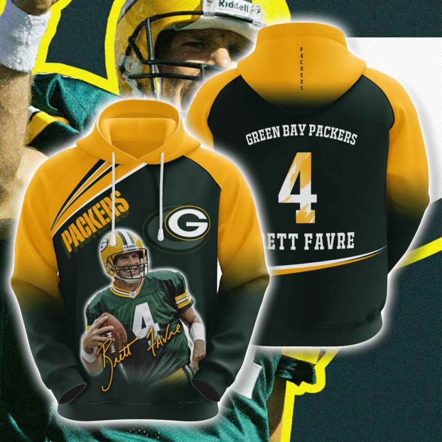 Sports American Football Nfl Green Bay Packers Brett Favre Usa 1038 3d Hoodie